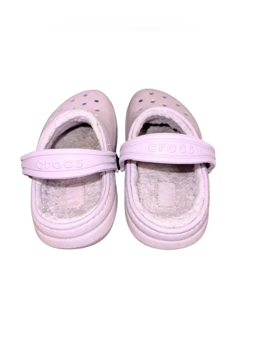 Crocs classic faux fur lined shimmer clogs girl’s sandals shoes size 13